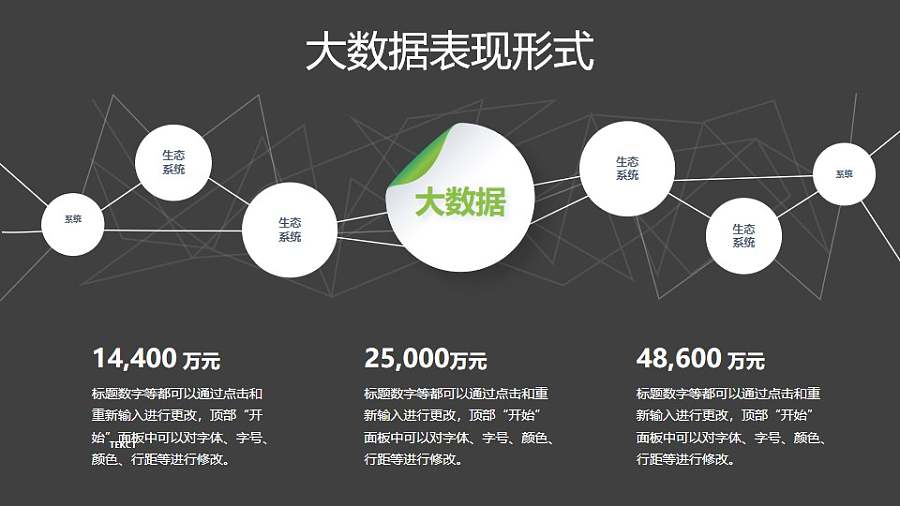 多点发散布局互联网大数据PPT图示下载