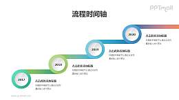 阶梯递进（上升）的时间轴PPT素材下载