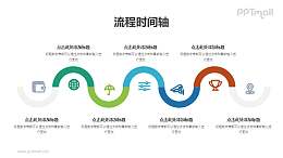 上下螺旋时间轴PPT图示素材模板