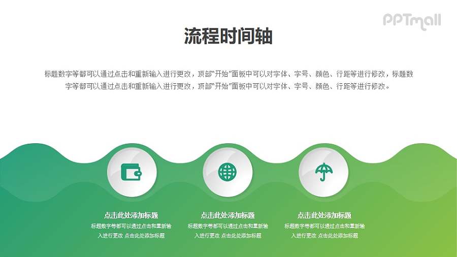 波浪/海浪时间轴PPT图示素材模板