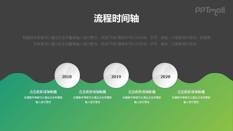 浪花时间轴PPT图示素材模板