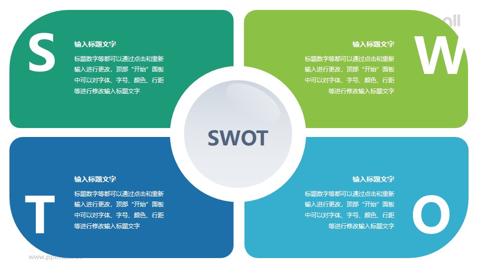 简约SWOT分析模型PPT素材下载