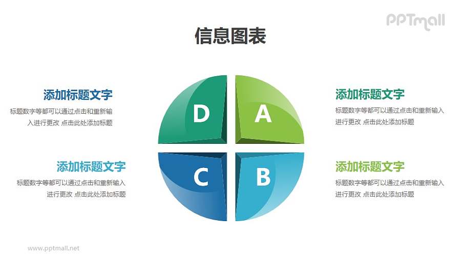 立体圆球4部分分析模型PPT素材下载