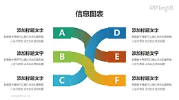 六部分并列关系逻辑图PPT素材下载