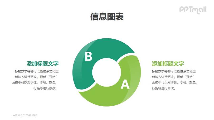 空心圆双要素对比分析图PPT素材下载