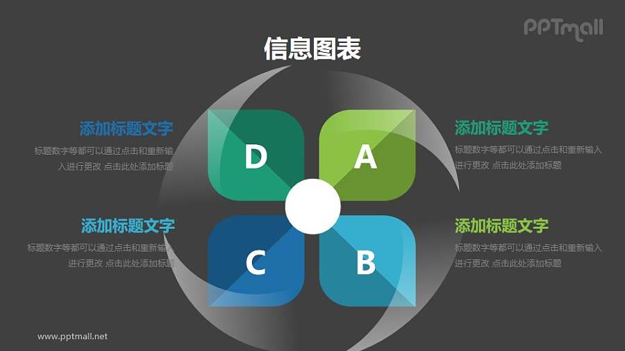 树叶形状并列关系分析模型PPT素材下载