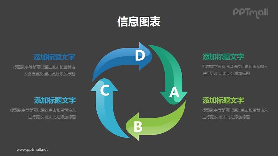 循环箭头信息图表PPT素材下载