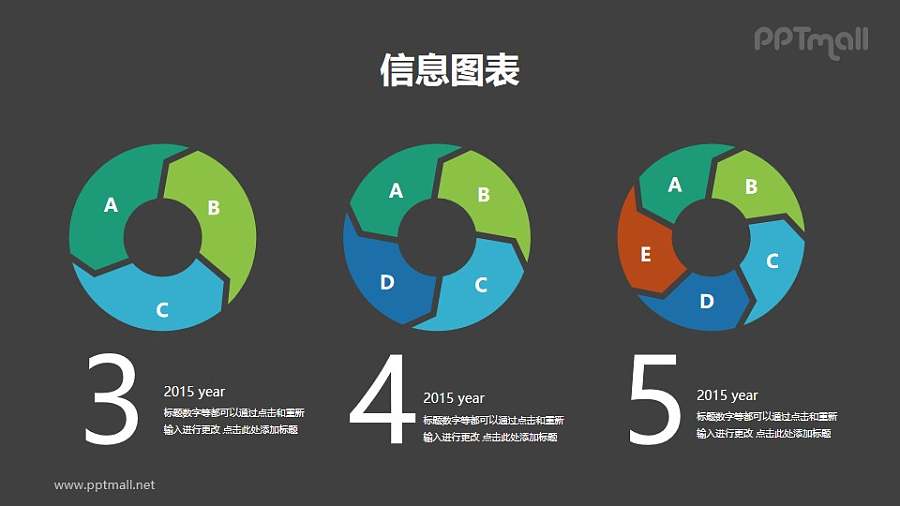 空心圆多要素对比分析PPT素材下载