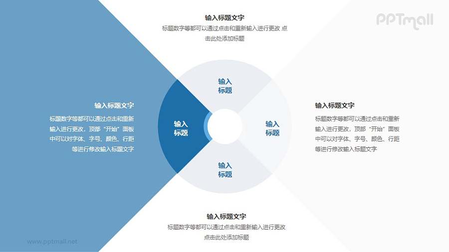 同心圆饼图四要素对比分析模型PPT素材下载