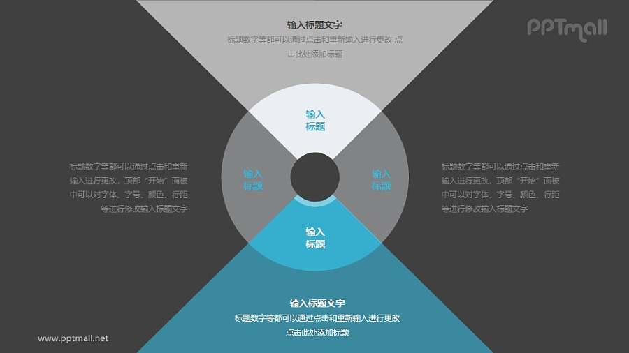 同心圆饼图要素分析模型PPT素材下载
