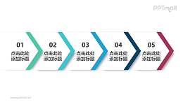 5部分极简风格的标签时间轴PPT图示素材模板