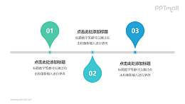 由3个上下水滴组合成的时间轴PPT素材模板