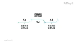 3部分极简风格的折线时间轴PPT图示素材模板