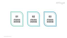 由三部分组成的树叶时间轴PPT模板下载