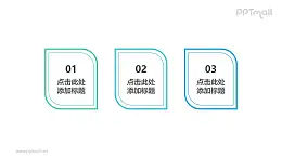 由三部分组成的树叶时间轴PPT模板下载
