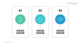 由3个长条形书签组成的时间轴PPT素材模板