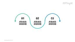 3部分简洁风格的上下圆弧形时间轴ppt素材下载