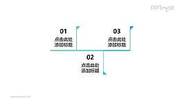 3部分旗杆标记的时间轴ppt图示素材