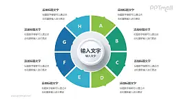 多要素分析总分关系逻辑图表ppt素材下载