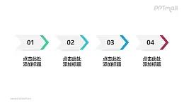 由4个简洁风格的向右箭头组成的时间轴PPT素材模板
