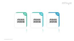 由3部分三维空间效果的书组成的时间轴PPT模板