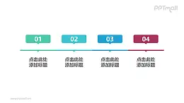 由4部分长方形聊天气泡组成的时间轴PPT模板