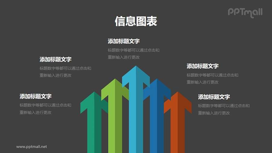 简约箭头形状的核心要素分析图表ppt素材下载