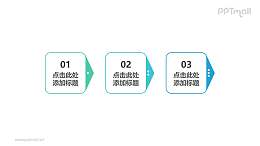 由3个粗短笔头组成的时间轴PPT模板素材