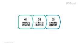 3部分并列相连的标签贴的时间轴ppt模板下载