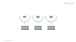 含文字说明的三步骤化妆镜时间轴PPT素材模板