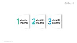 三部分带数字且有2D效果的正方形时间轴ppt模板下载