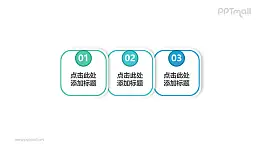 由3个带数字编号的圆角正方形组成的时间轴ppt模板