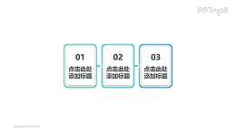 三部分简洁风格的矩形的时间轴PPT模板素材
