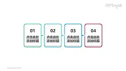 四部分简洁风格的矩形的时间轴PPT模板素材