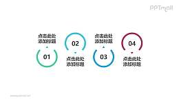 由四个缺口圆环组成的时间轴ppt素材模板下载