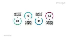 由四个缺口圆环组成的时间轴ppt素材模板下载