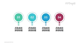 由四个号码牌组成的时间轴PPT素材模板下载