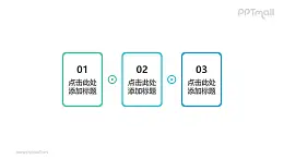 3个文本框组成的带箭头的递进关系/并列关系PPT素材模板下载