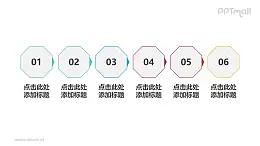 6部分遞進關(guān)系可做目錄可做流程圖的簡約線條PPT素材模板下載