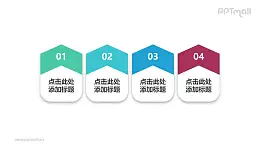 4部分大数字组成的标题目录PPT素材模板