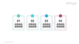 4组带箭头的递进关系线形文本框PPT素材模板