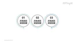 3组带螺旋线条的圆形文本框PPT模板素材