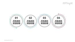 4组带螺旋线条的圆形文本框PPT模板素材