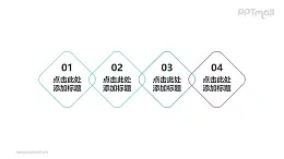四边形文本框组成的4部分并列关系PPT素材模板下载