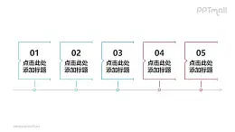 5部分半封闭矩形时间轴PPT模板素材模板下载