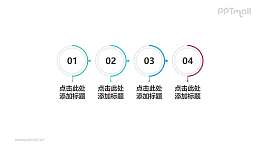 设计感拉满的4个步骤/时间轴PPT素材模板下载