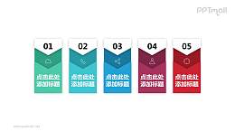 层次感丰富的5部分PPT文本框模板下载