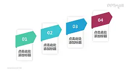 4部分斜向上趋势的PPT文本框目录模板素材下载
