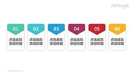 6部分組成V領(lǐng)狀文本框目錄PPT模板素材