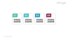 PPT素材-简约4部分并列关系数字文本框PPT模板素材